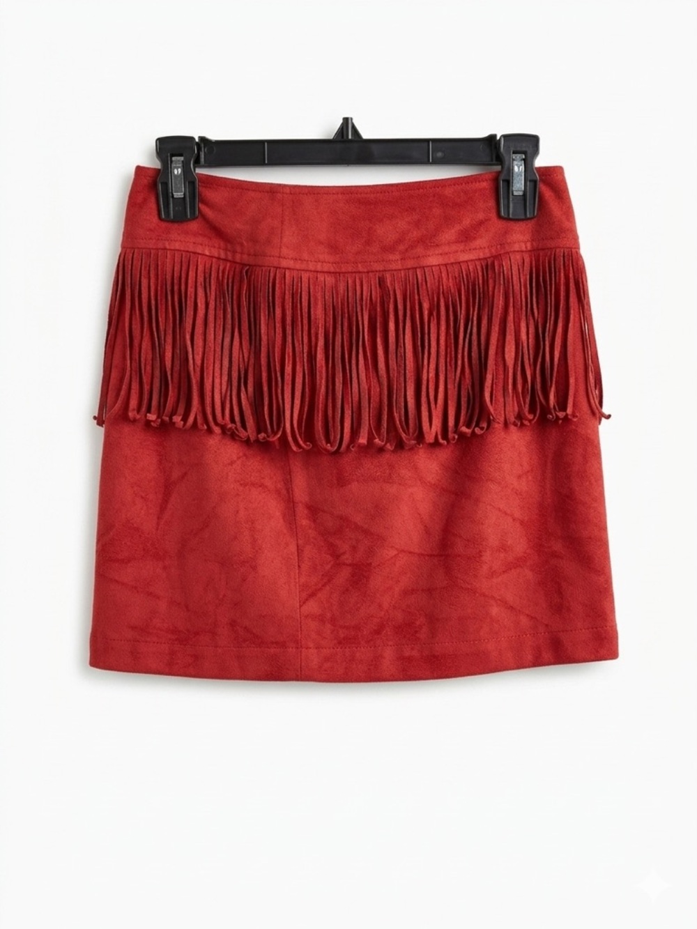 Coastal Cowgirl Rust Red Fringe Skirt | Whimsygoth Western Mini